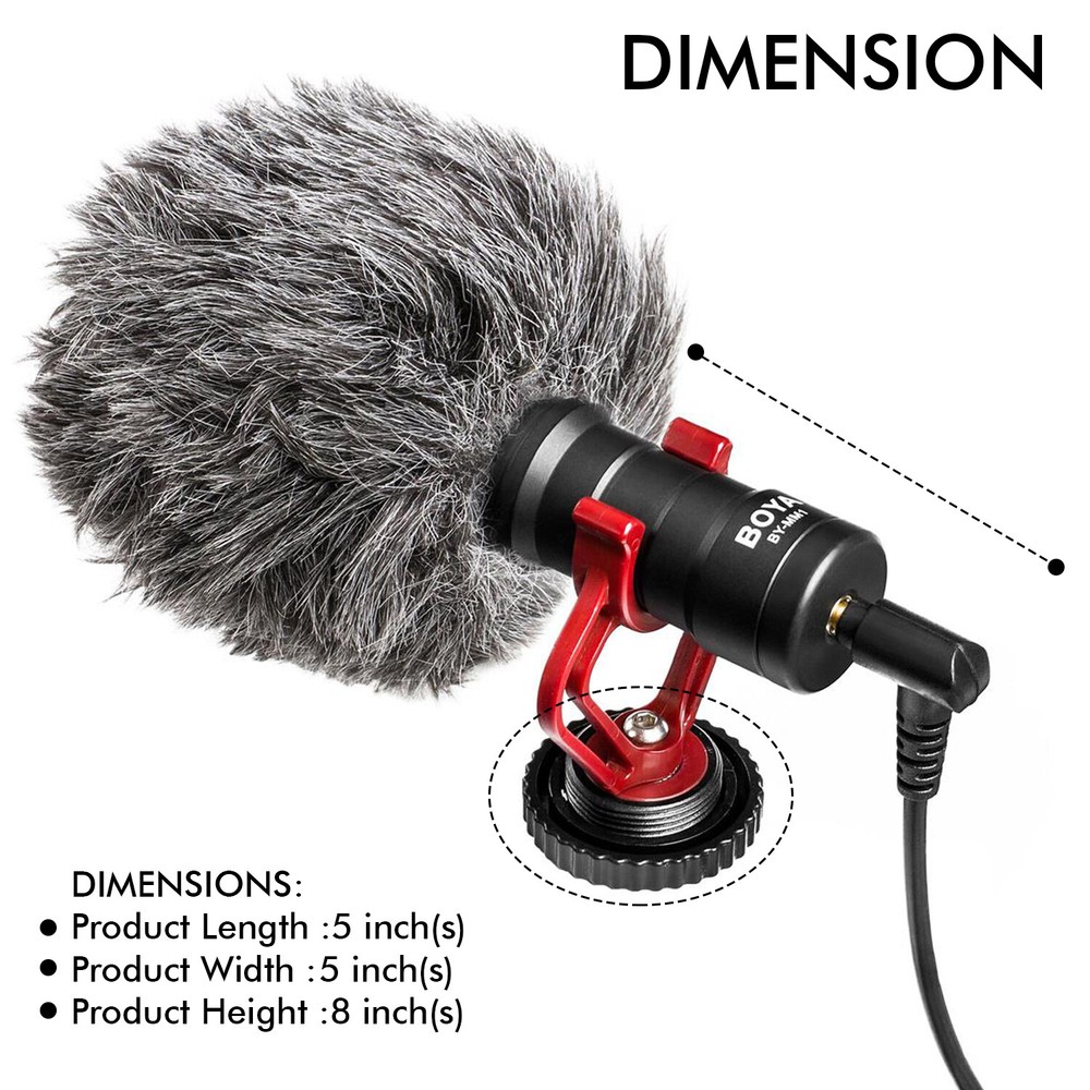 Technical Pro Condenser Compact on-camera Microphone, for Vlogging w Smartphones