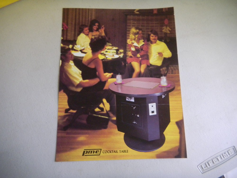 COCKTAIL TABLE  FOLDED    PMC     ARCADE VIDEO  GAME  FLYER