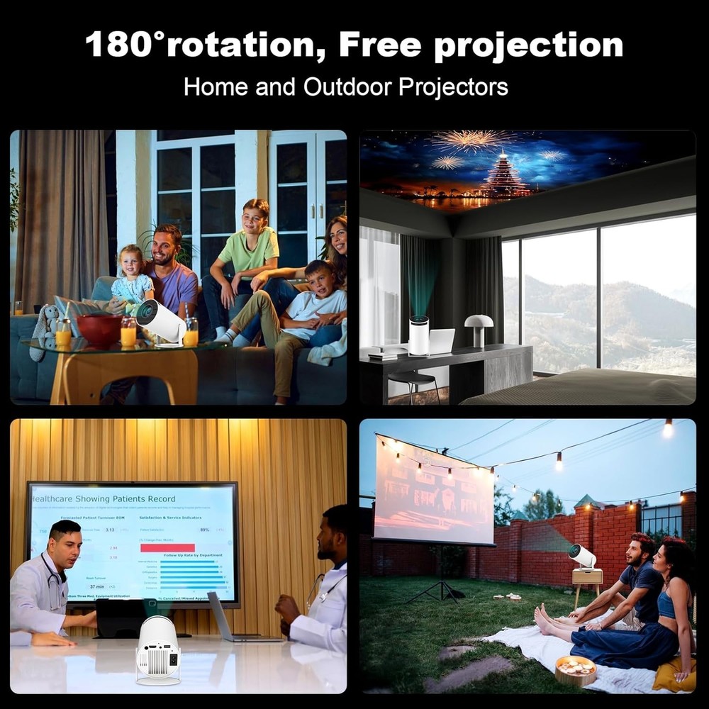 Mini Portable 4K Projector with WiFi6 Bluetooth Android 11 130 Image