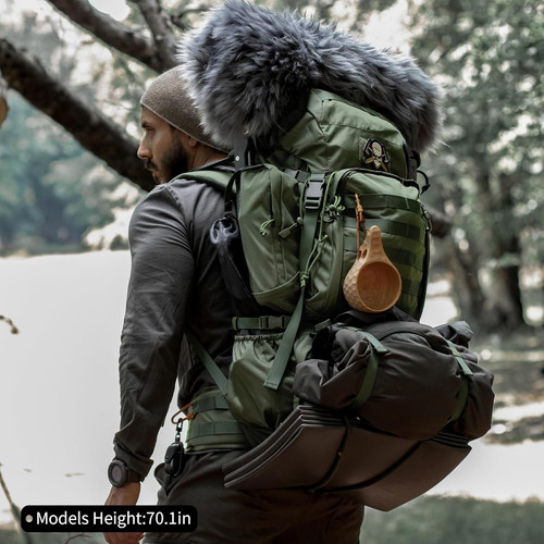 Mardingtop 60L Military Internal Frame Backpack for Khaki