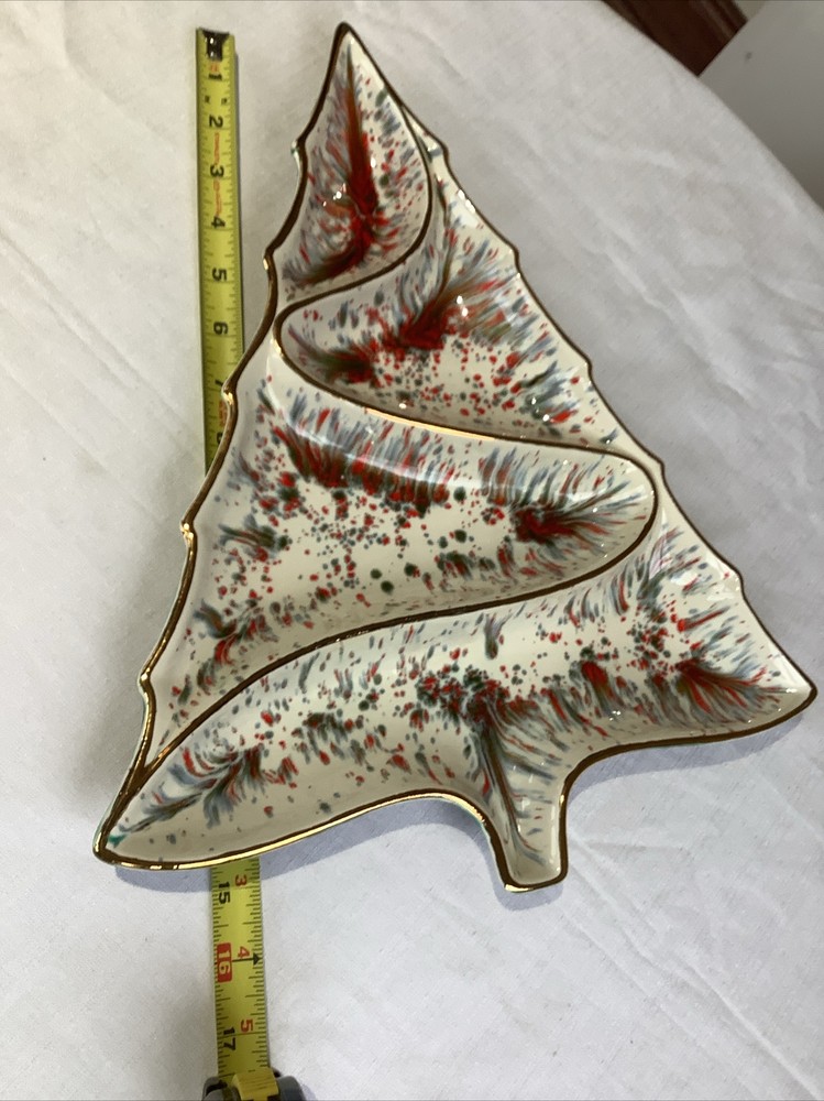 Vintage Atlantic Mold Mid Century Christmas Tree Serving Dish