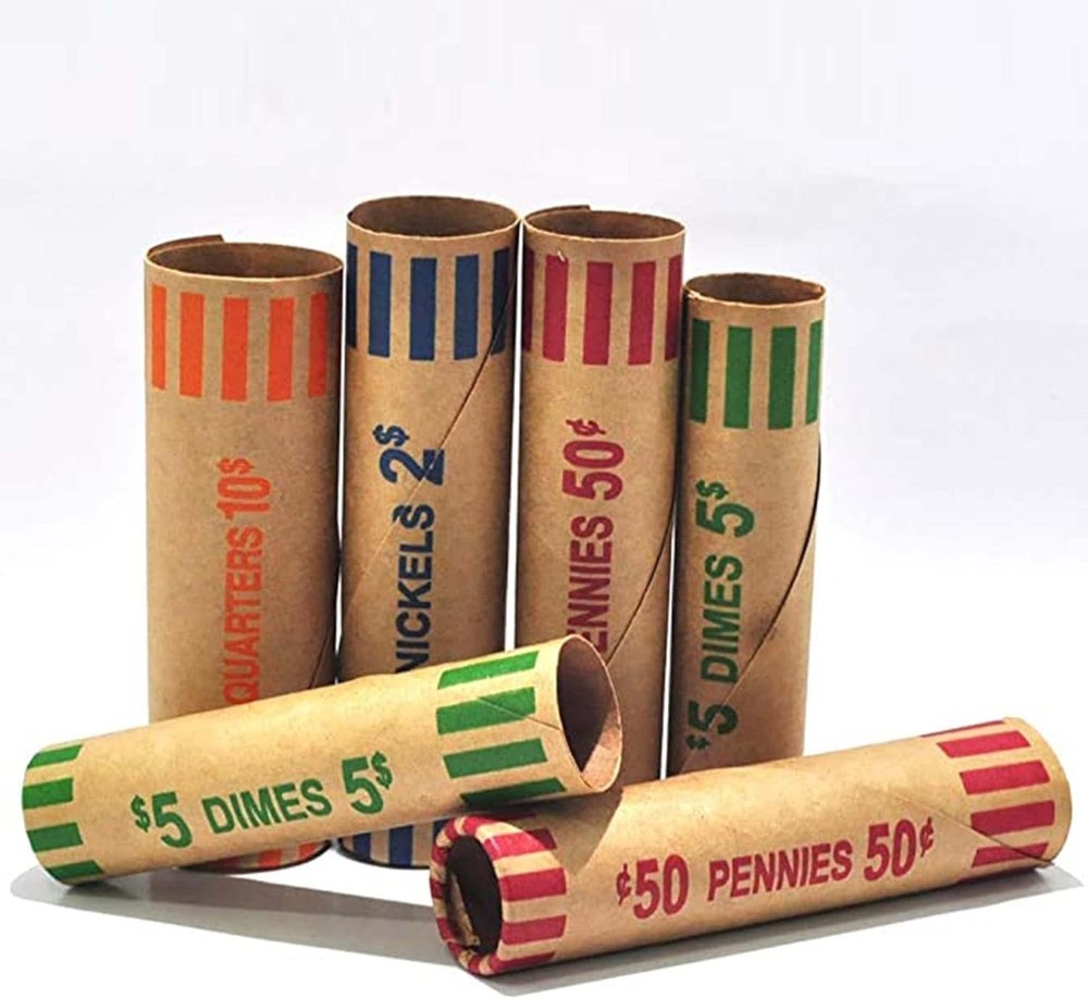 Efficient 256 Assorted Preformed Coin Wrappers for Quarters, Dimes, and More