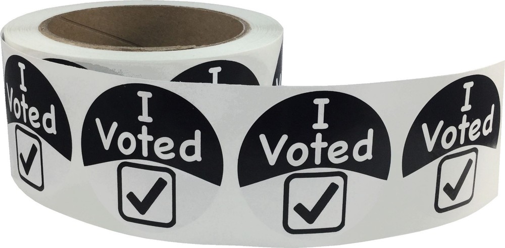 I Voted Stickers with Checkmark | 2" Inch Round | 500 Pack
