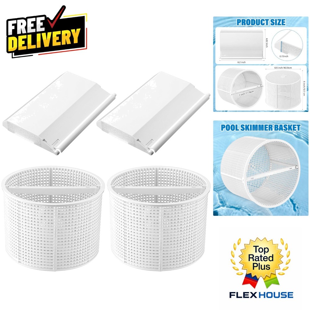 2 Pool Filter Baskets & 2 Weir Doors - Compatible with Hayward In-Ground Models