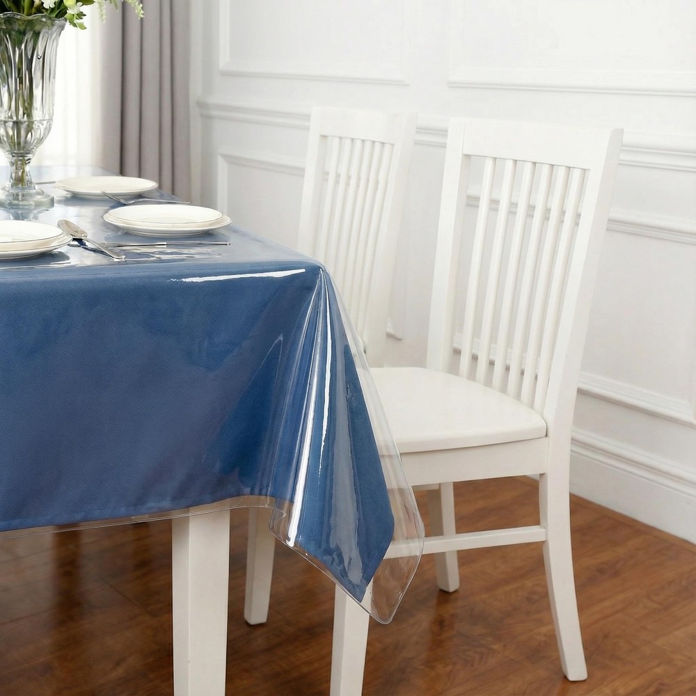 Clear Plastic Tablecloth Protector 100% Waterproof Vinyl Table Cover Rectangl...