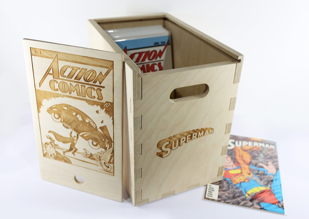 Superman Action Comics Timber Comic Storage Box *Comics Not Included