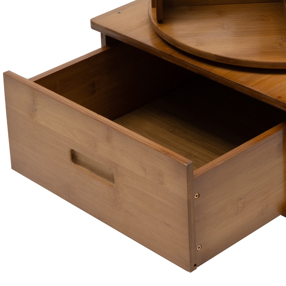 Multi Storage Table Side Table with Rolling Wheels Removable Swivel Bookcase