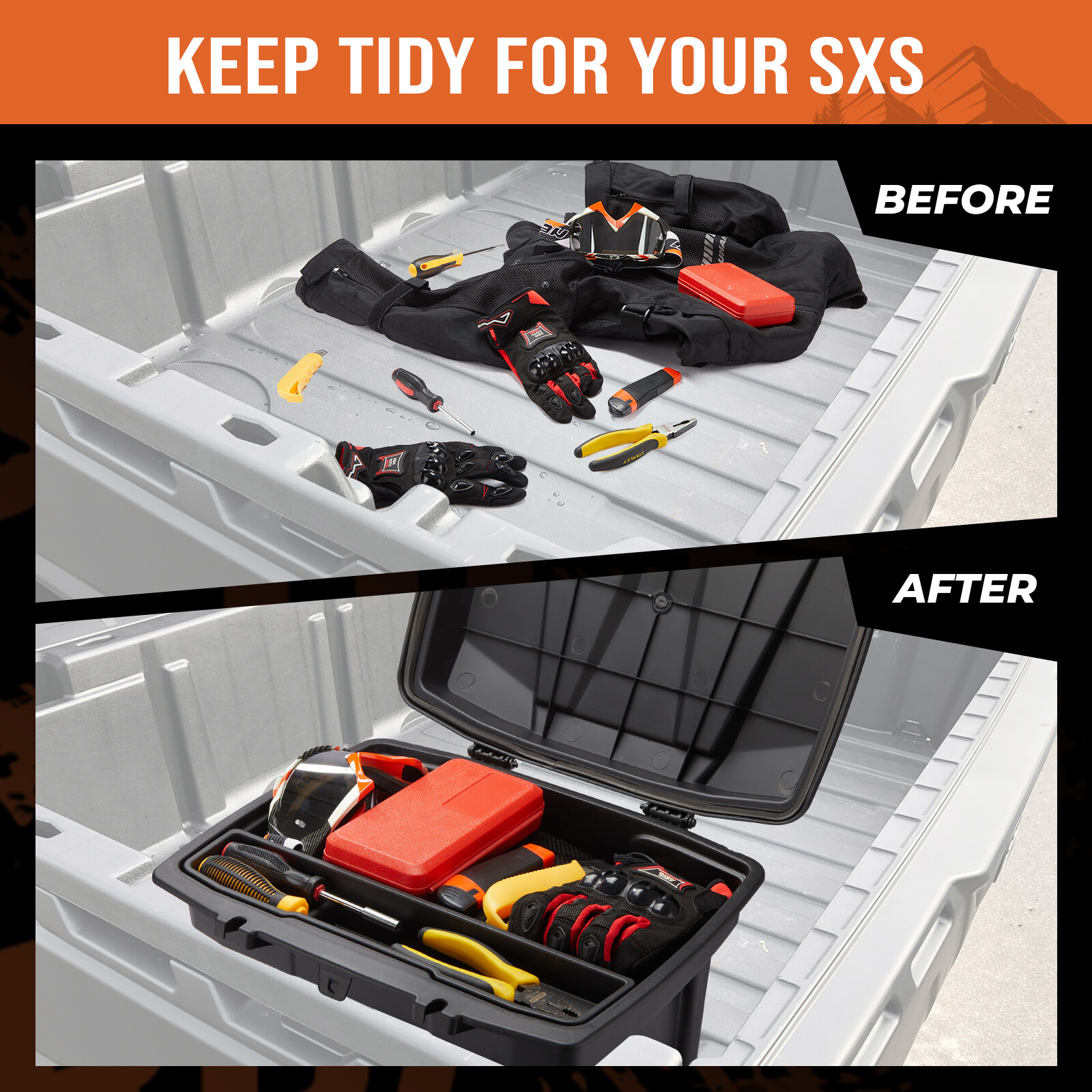 Cargo Storage Bed Box For Can Am Defender HD5/ HD8/ HD10 MAX Commander 2016-2023