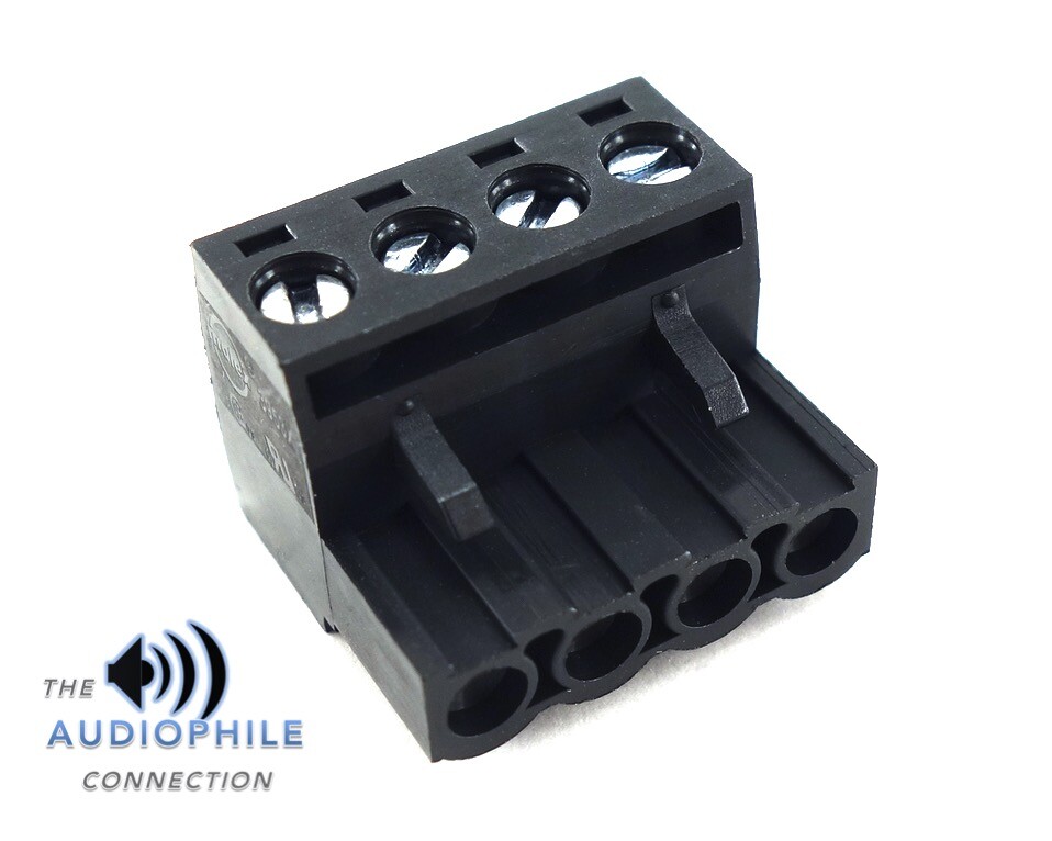 AUDIOCONTROL PROCESSOR BLACK 4 PIN TERMINAL POWER GROUND / SPEAKER PLUG