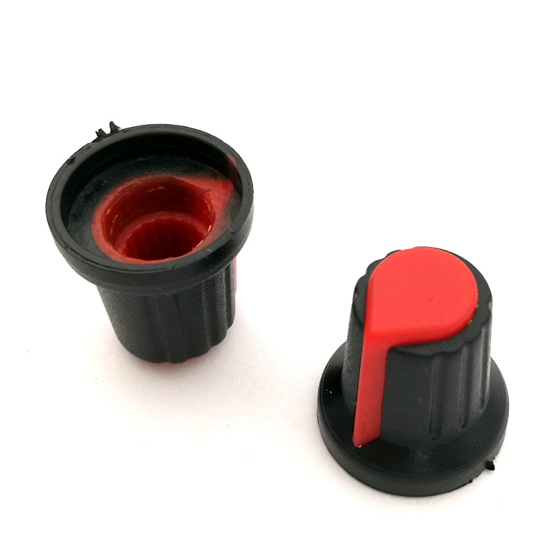 20Pcs 6mm Threaded Knurled WH148 Potentiometer Knobs Caps 15*17 mm Red