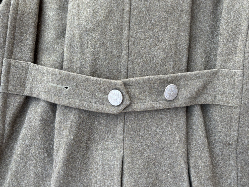 US WWII OD Enlisted Man's Wool Overcoat Size 38R with Sergeant First Class