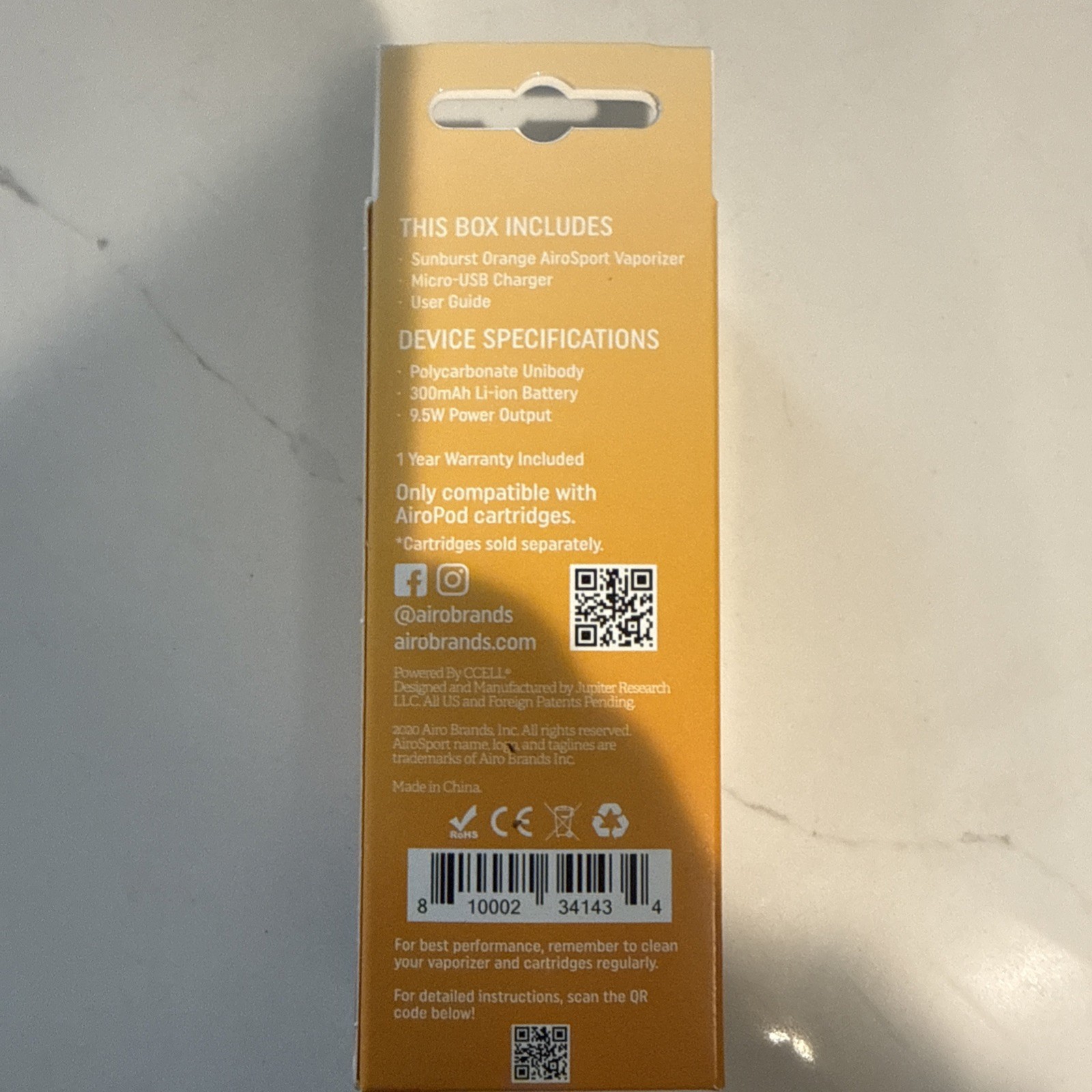 Airo Pro Sport Battery In The Color Of Sunburst Orange Brand New Never Used