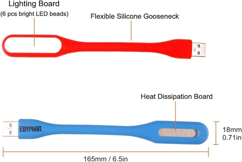 EBYPHAN Mini USB Light for Keyboard - Flexible USB Laptop Light (10-Pack)