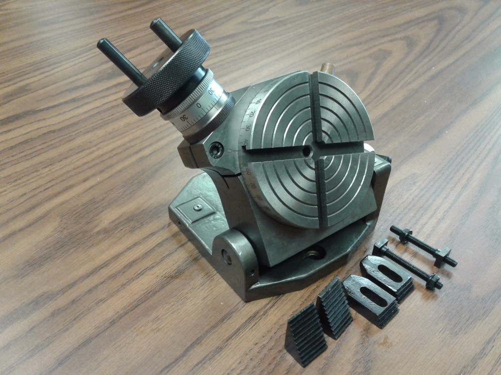 4" PRECISION TILTING ROTARY TABLE w. Clamping kit Part#TTSK-100- NEW