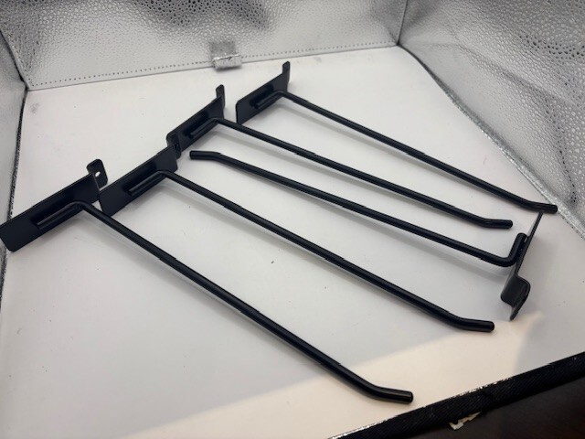 5X Slatwall Hooks:  10",  - Black,