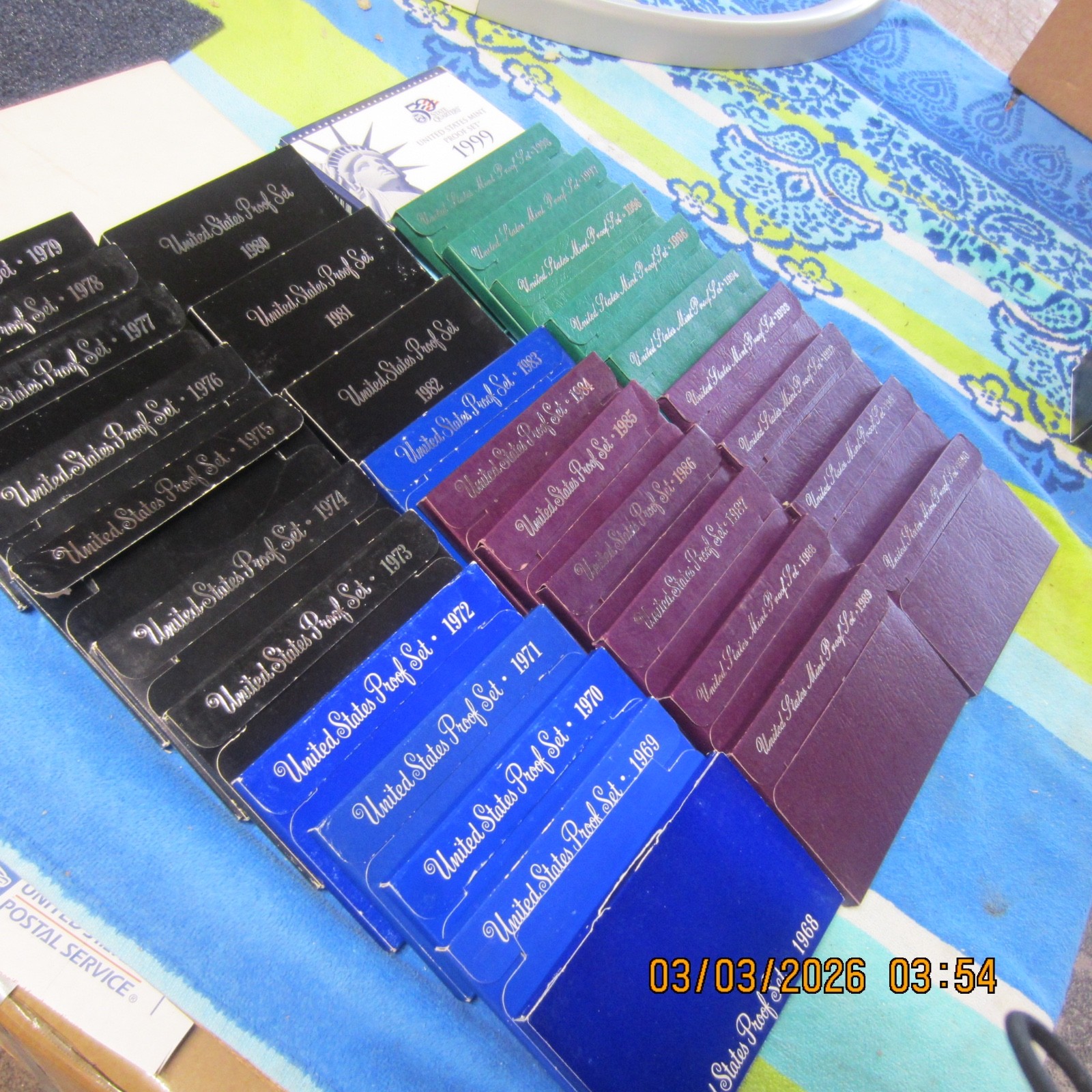 LOT OF PROOF SETS 1968 TO 1999.