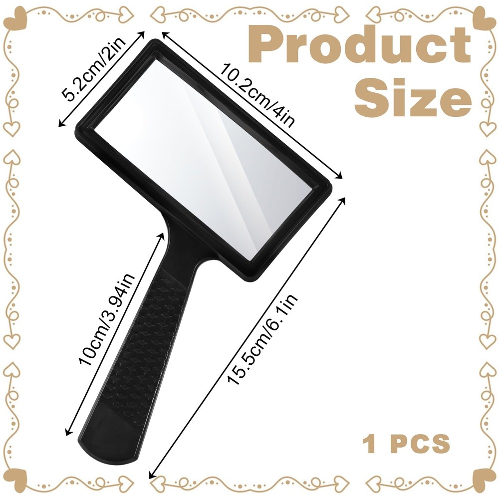 Rectangular 10x Magnifying Glass, 4x2in Hand Held Magnifying Glass, Handheld ...