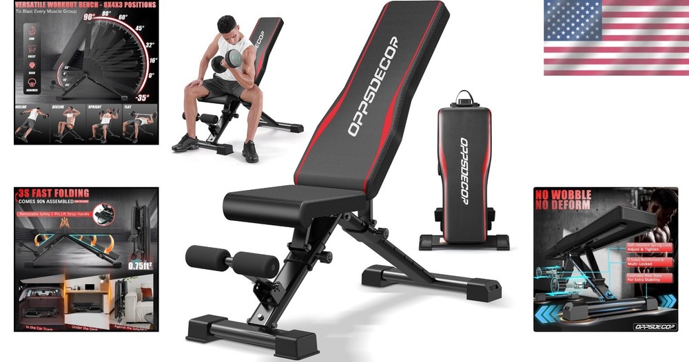 Advanced Home Gym Adjustable Bench: Supports Incline, Decline & Flat Workouts