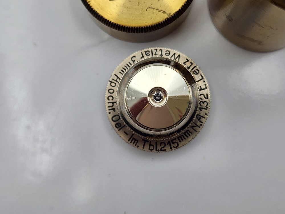 Vintage E Leitz Wetzlar Leica 3mm Apochromat Microscope Objective Oel Immersion