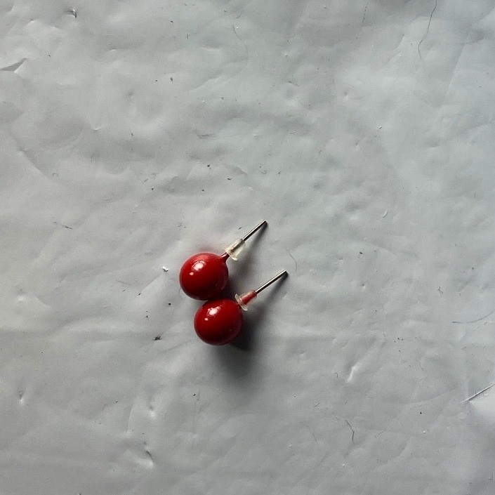 Vintage Red Push Pins 2 Count Small Round Head Metal Tacks