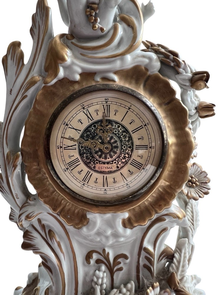 Capodimonte Baroque Porcelain Mantel Clock