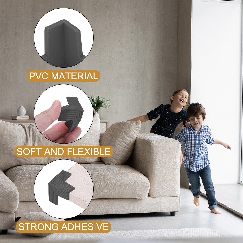 Corner Protectors 8Pcs Table Corner Protectors(3D-shaped, Black)