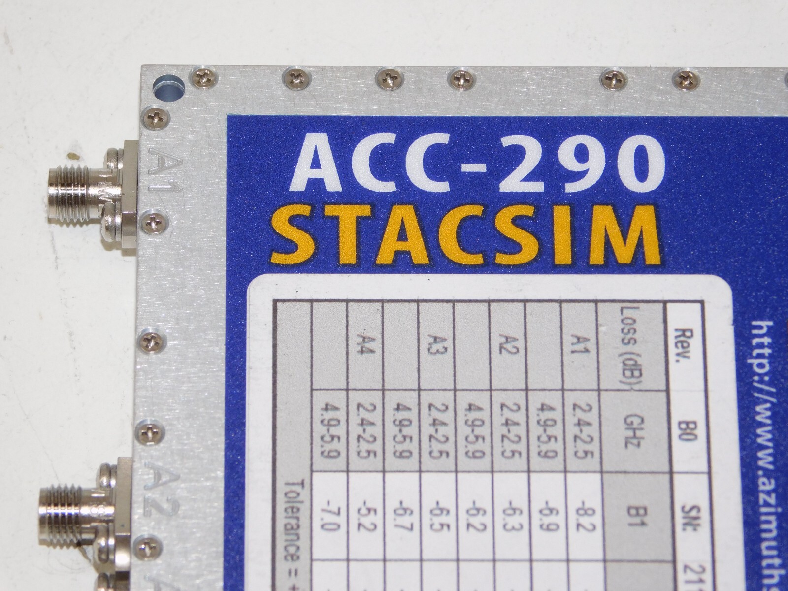 Azimuth Anritsu STACSIM ACC-290 Static Channel Simulator Unit 4x4 Matrix Module