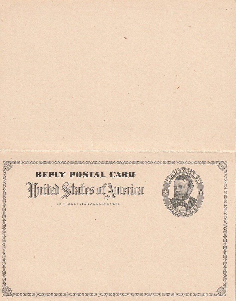 USA: Postal stationery postcard double unused.