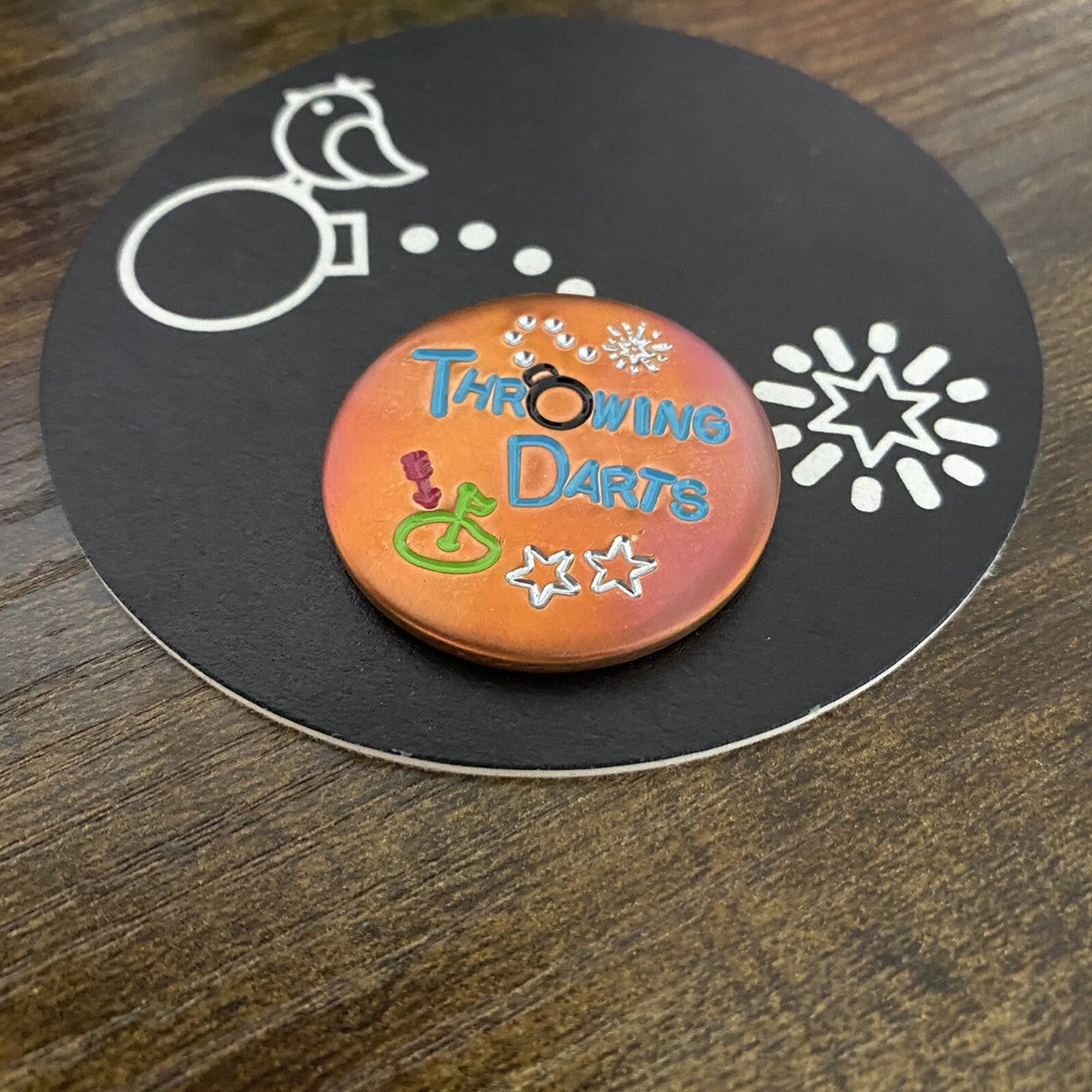 THROWING DARTS!  Hand Made Custom Copper Golf Ball Marker!