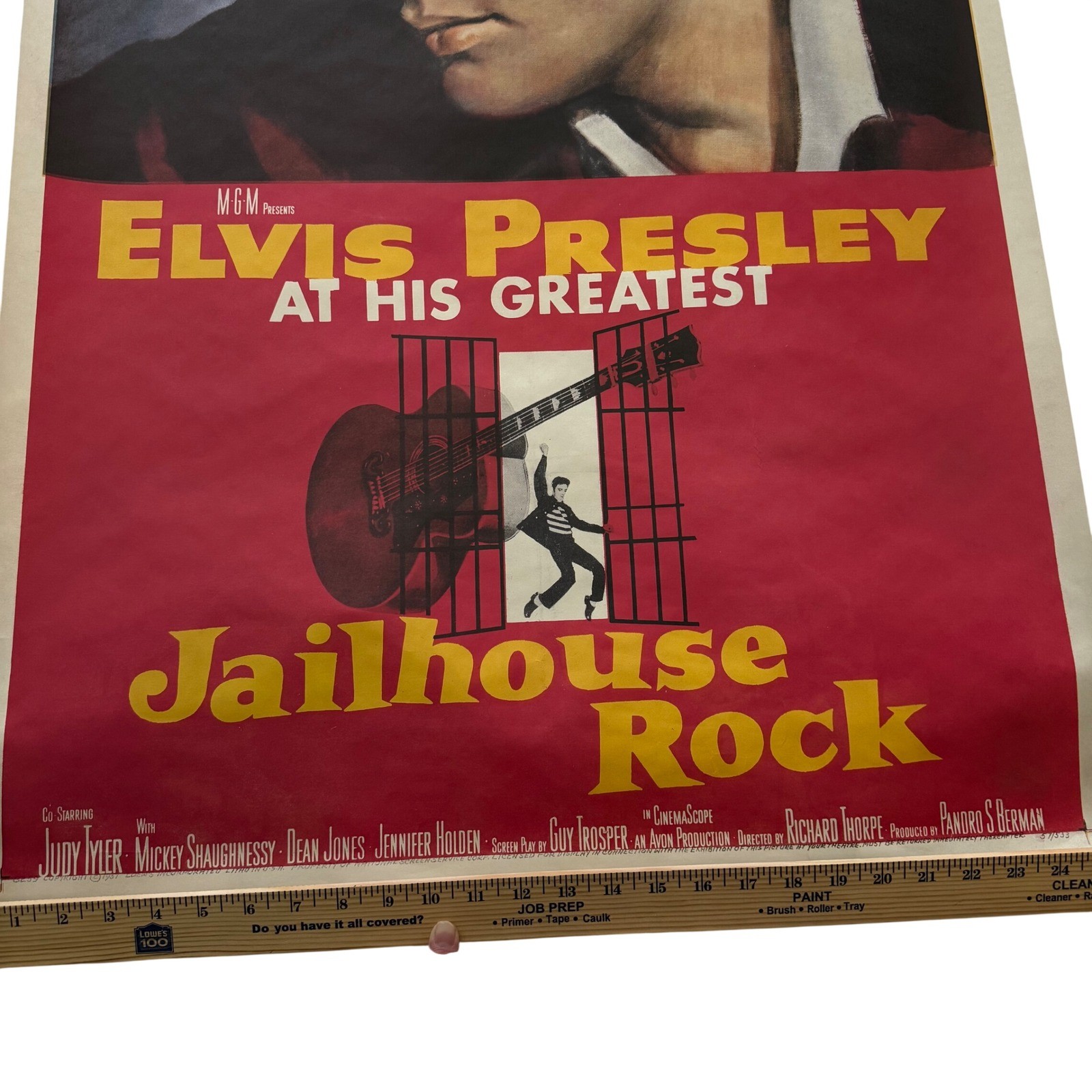 Elvis Presley Jailhouse Rock Vintage Movie Poster 27x41 MGM At His Greatest