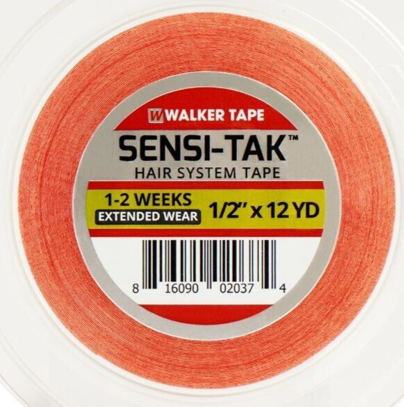 Walker Sensi-Tack Red Liner Tape Wig Toupee 1/2" X 12 Yard Roll.