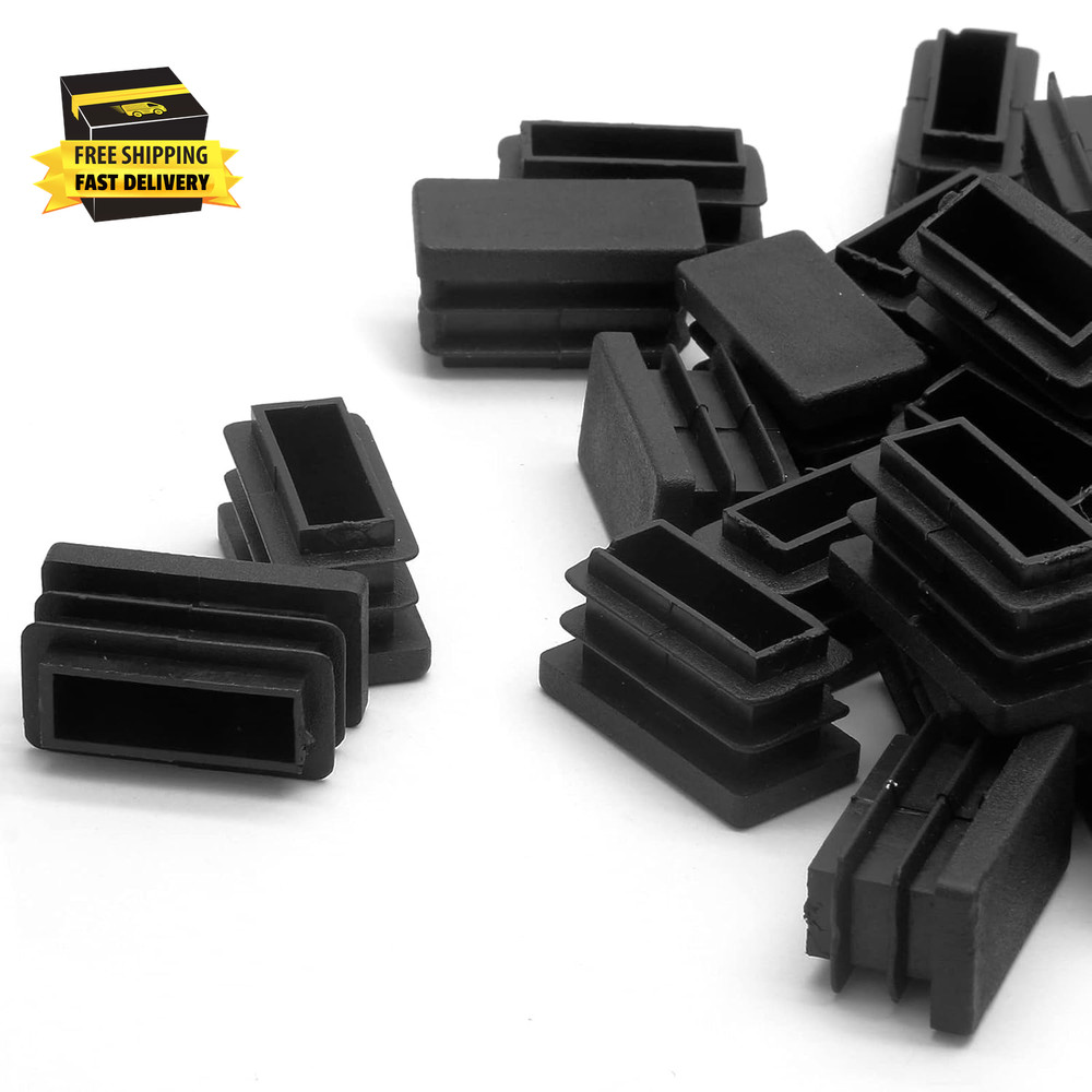 Rectangular Tubing End Caps, Plastic Plug Insert, Black End Cap for Tube Hole In
