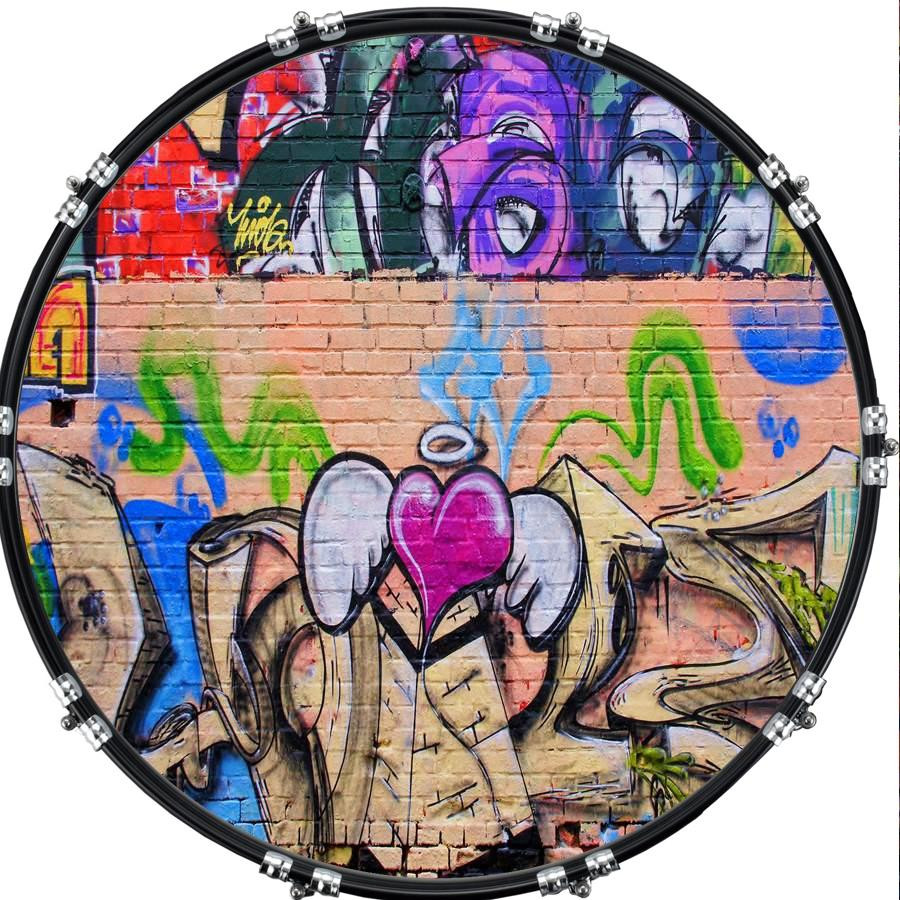 20" Custom Bass Kick Drum Front Head Graphic Graphical Graffiti 11
