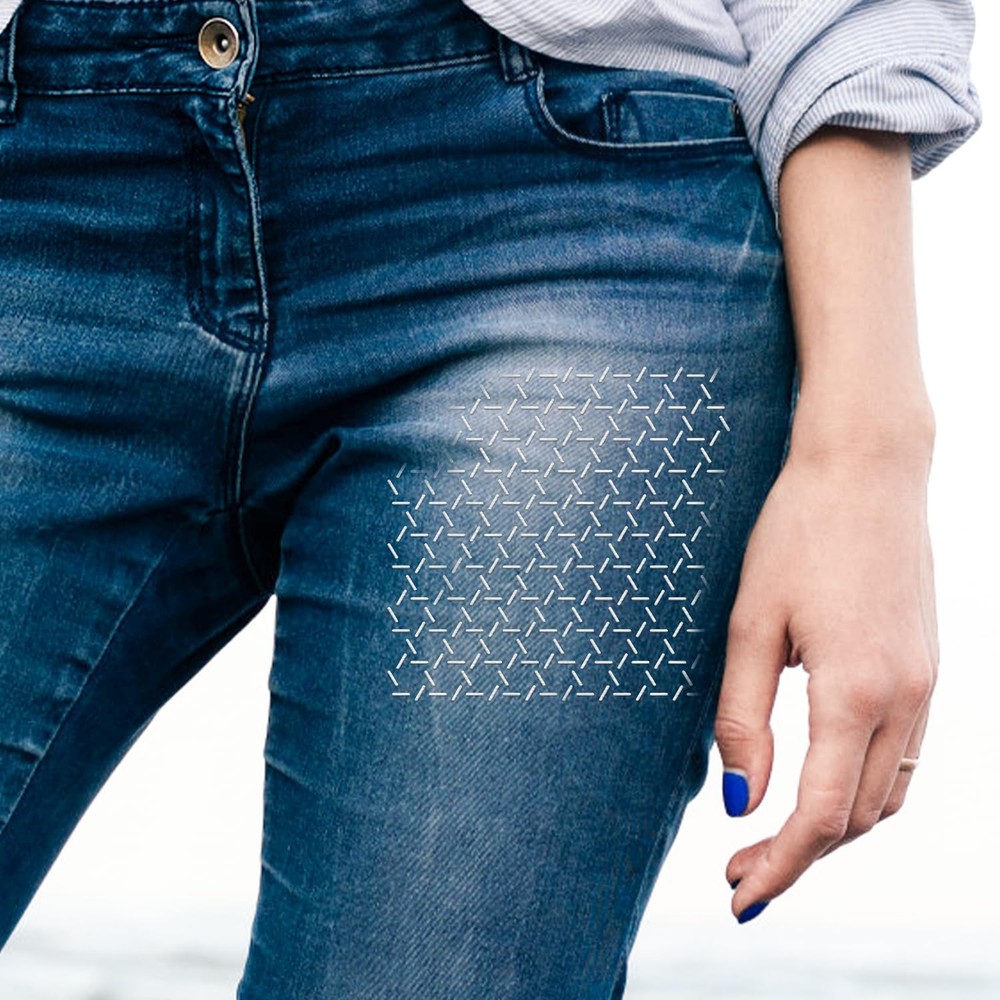 Sashiko Kit, Soluble Stencil Thread and Needles Colourful