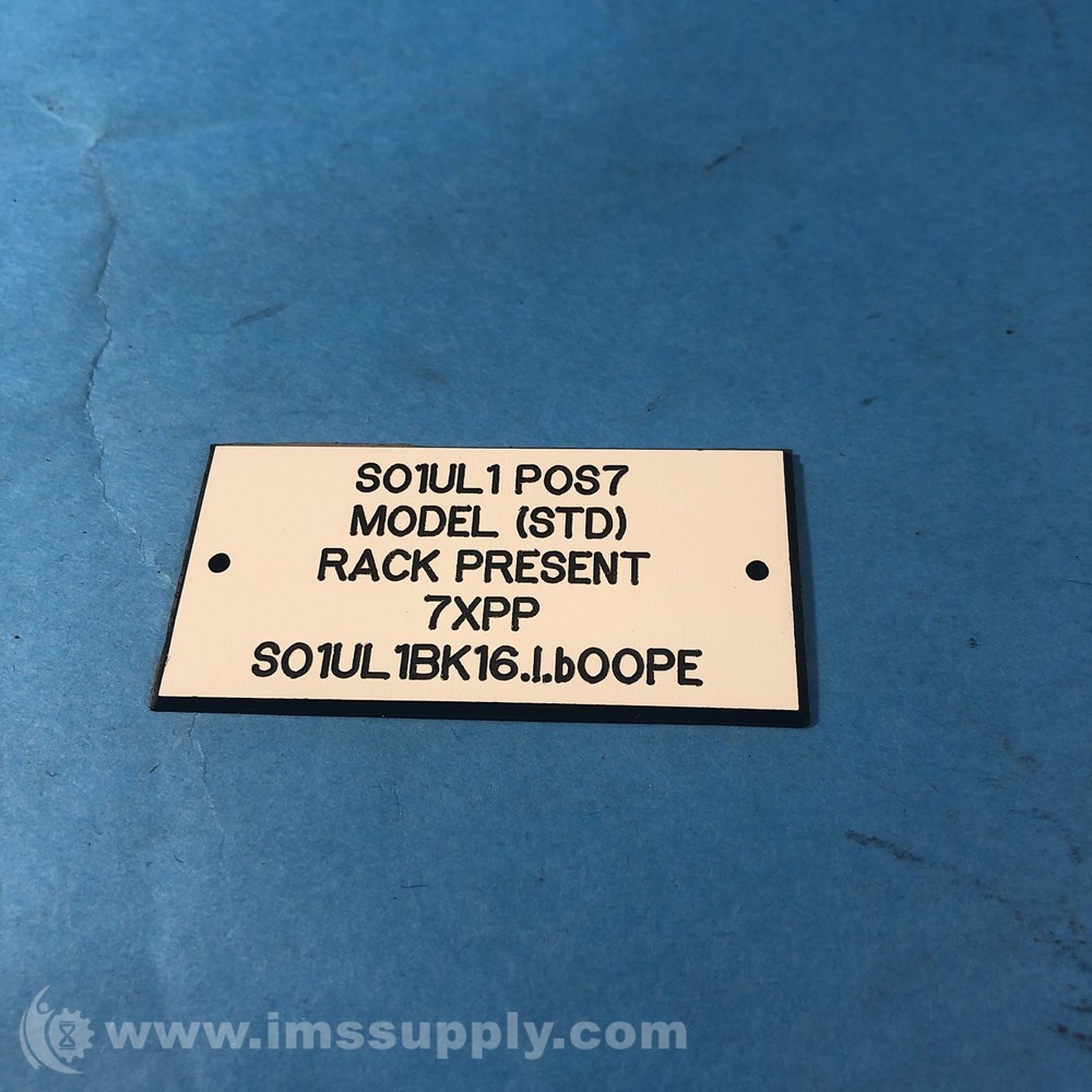 SO1UL1 POS7 7XPP Plastic Legend Plate FNIP
