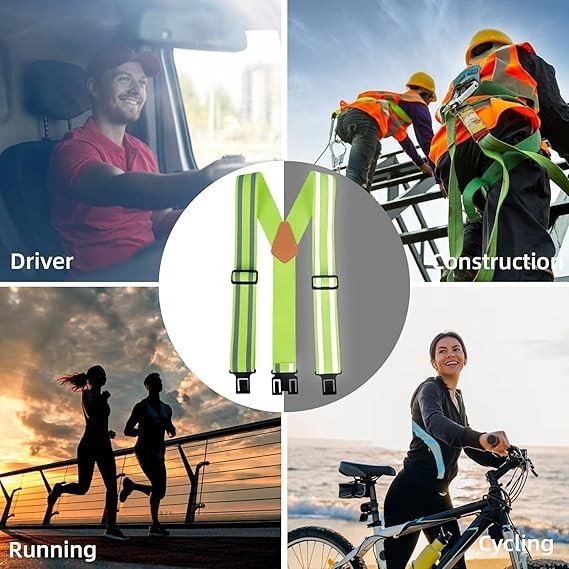 Safety Reflective Suspender Safety & High Visibility Men Work Suspender