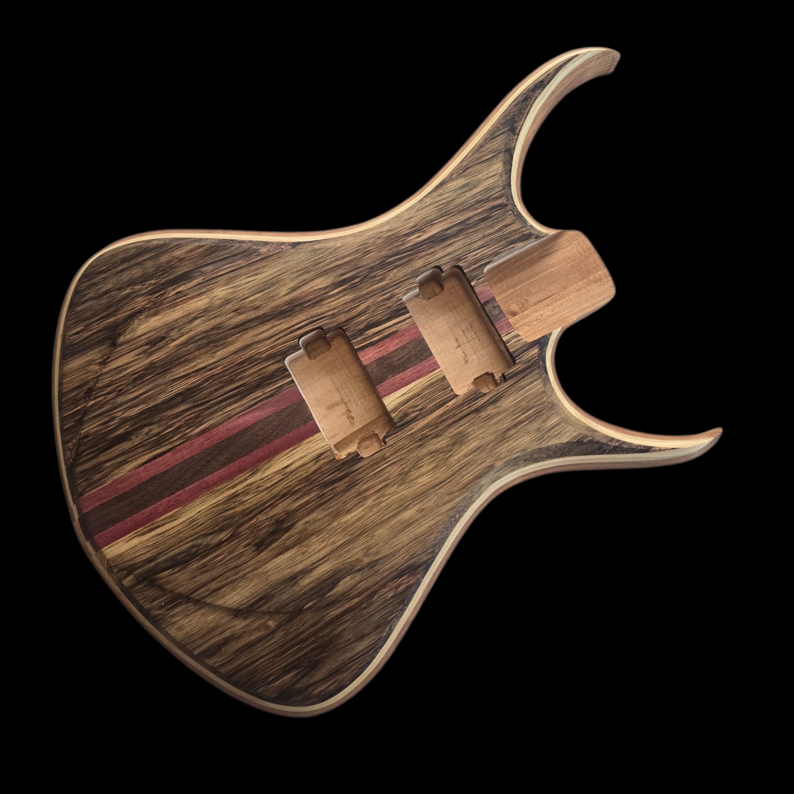 Alembic Style Custom Guitar Body 1 of a Kind Handmade Black Limba/Alder Luthier