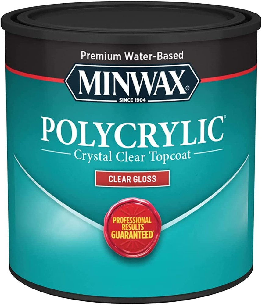 1/2 Pt 25555 Clear Polycrylic Water-Based Protective Finish Gloss