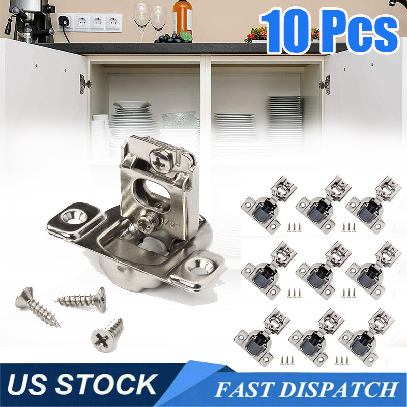 10 Pcs 1/2” Overlay Soft Close Face Frame Kitchen Cabinet Door Hinges Handware