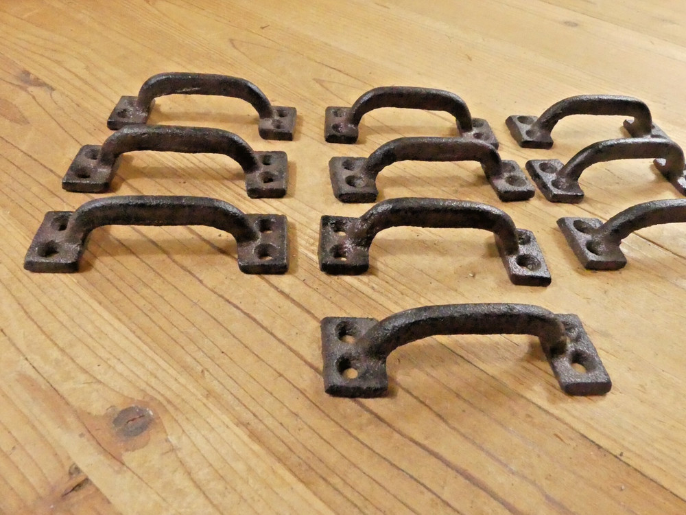 10 Cast Iron Handles Rustic Drawer Pulls Small Kitchen Window Farmhouse Knobs