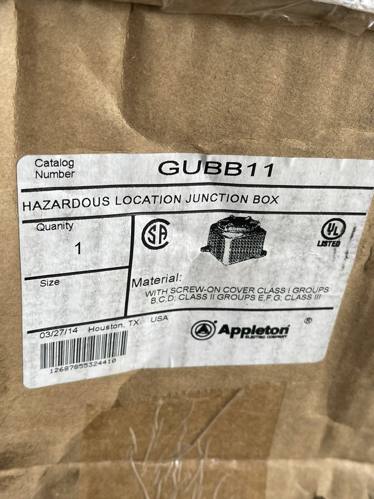 Appleton GUBB11 Hazardous Location Juction Box  (d3d27