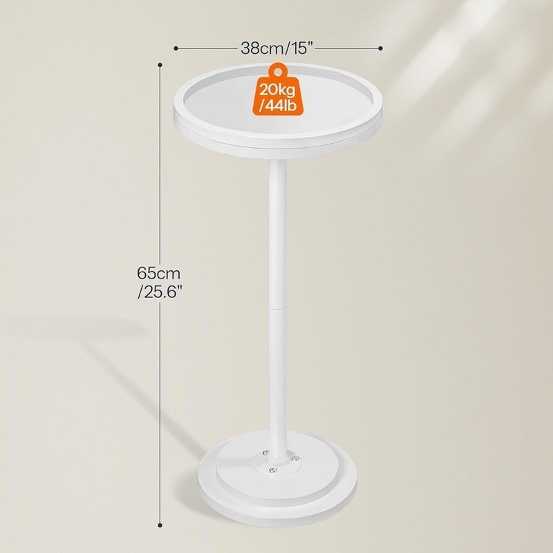 Petite Round Side Table Vintage Accent Table Drinks Plant Stand Easy Assembly US