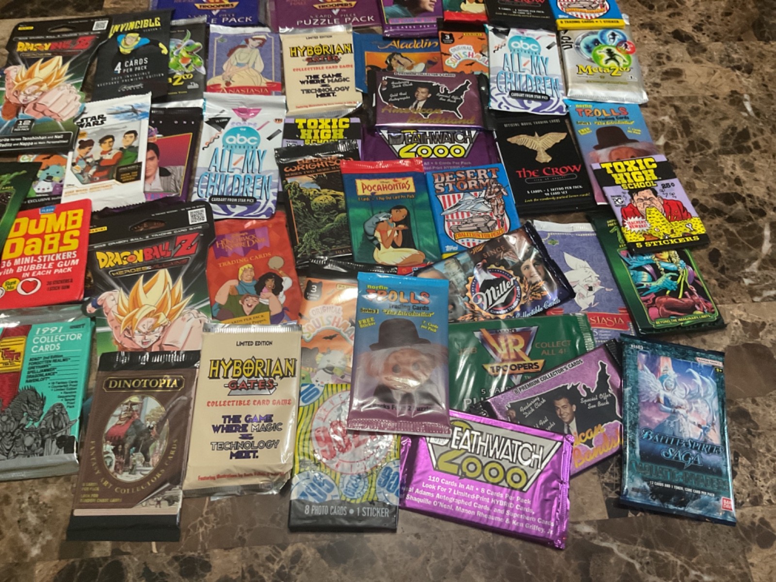 50 New Sealed Vintage 90’s 00’s Non Sports Trading Card Packs + Free Extras
