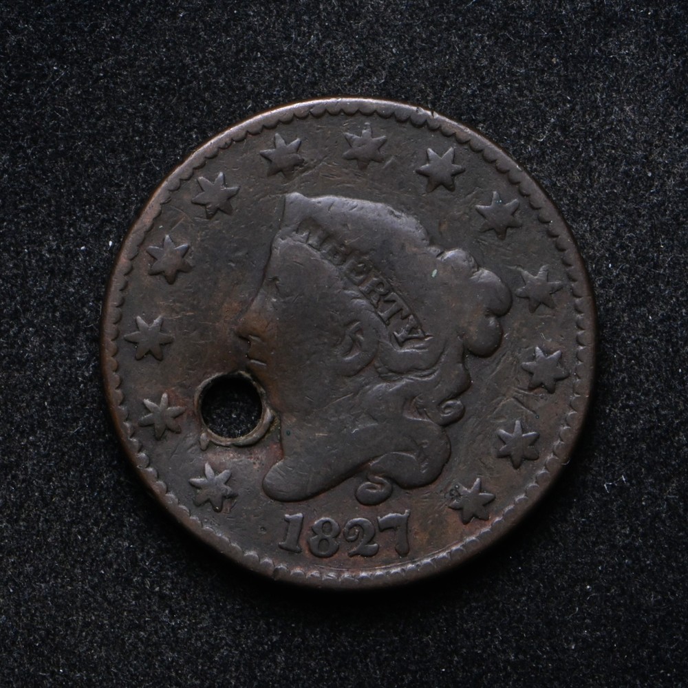 1827 Liberty Head Large Old Hole (bb19072)