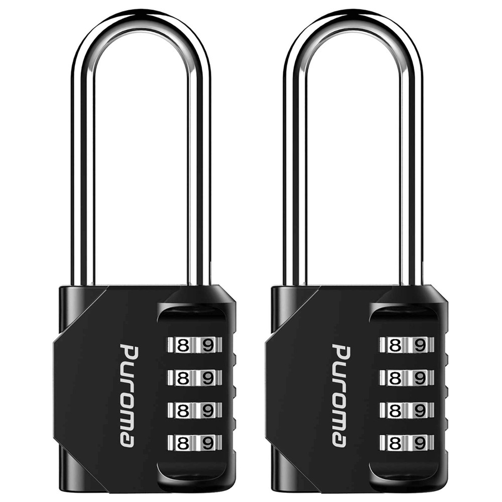 2 Pack 4-Digit Waterproof Combination Padlock for Locker, Fence, Gate, Toolbox