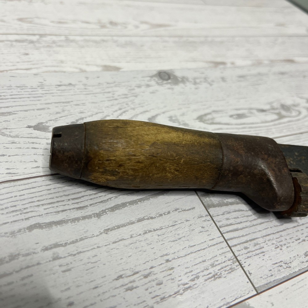 Vintage Adjustable Monkey Wrench Wooden Handle Rustic Tool