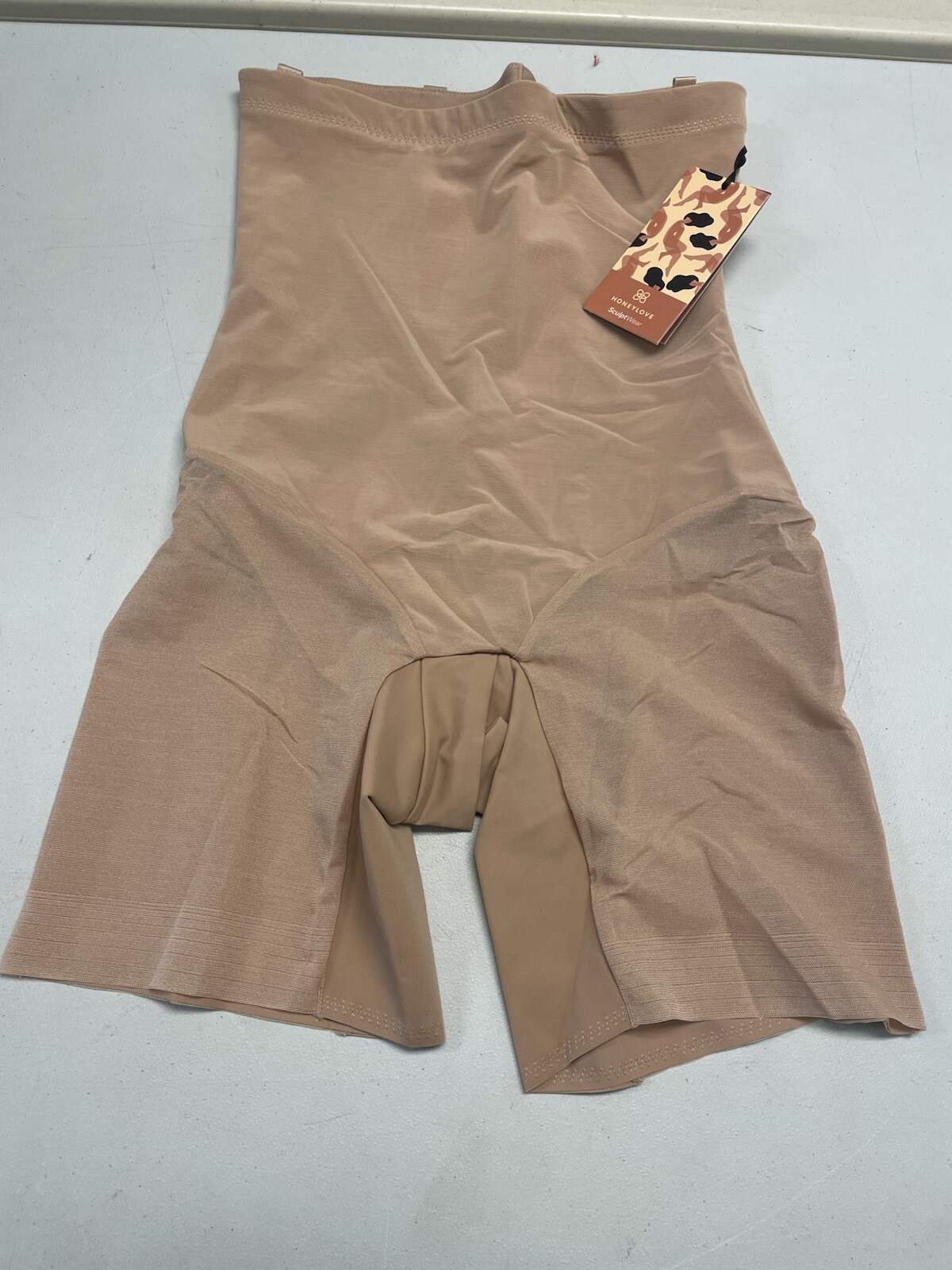 New Women's HONEYLOVE Sand SuperPower Shorts Medium Short M Beige Shapewear
