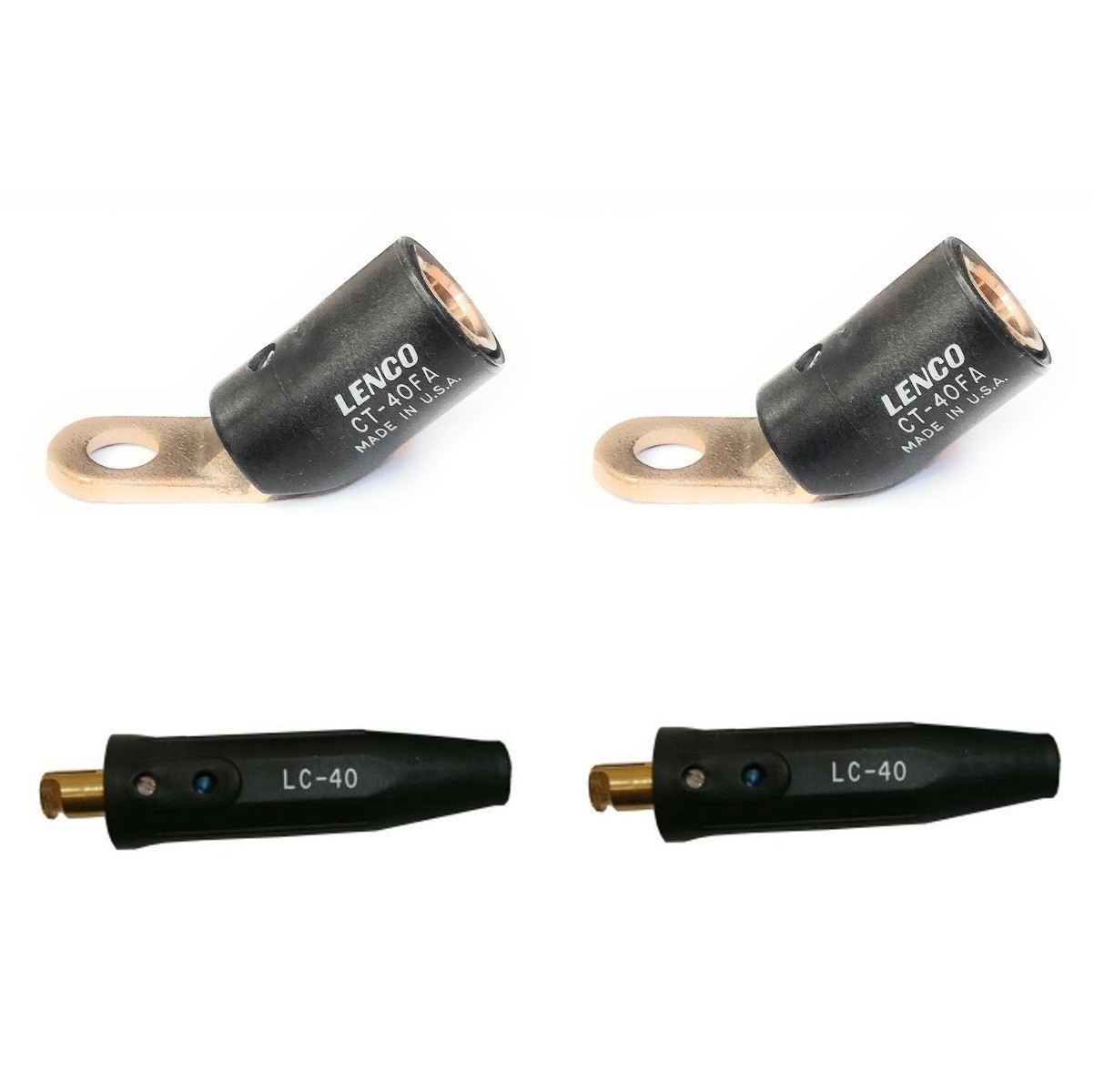 Lenco Tweco Style Connector & Lug Set for 1/0 - 2/0 Welding Cable