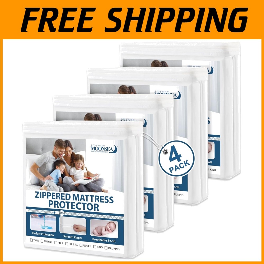 Twin Waterproof Mattress Protector 4 Pack Encasement