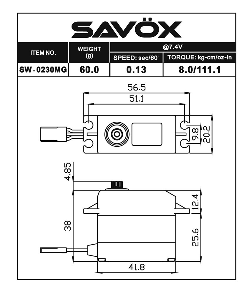 Savox Waterproof Standard Digital Servo w/Soft Start
